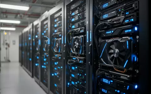 Reihen von hochmodernen Server-Racks in einem Rechenzentrum für Künstliche Intelligenz. - Foto: über boerse-global.de