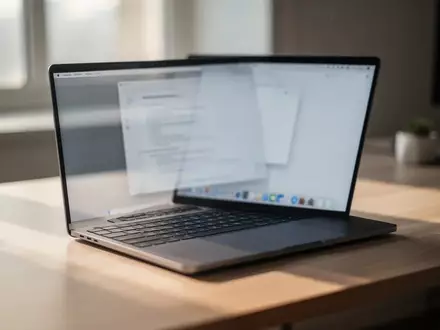 Ein moderner Laptop auf einem aufgeräumten Schreibtisch in einem hellen Büro mit natürlichem Tageslicht. - Foto: über boerse-global.de