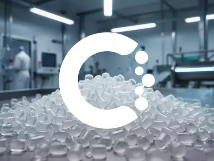 Abstrakte Darstellung von recycelten Kunststoffgranulaten in einer modernen, nachhaltigen Industrieumgebung. - Foto: über boerse-global.de