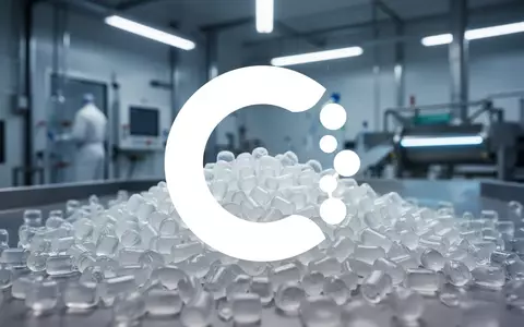 Abstrakte Darstellung von recycelten Kunststoffgranulaten in einer modernen, nachhaltigen Industrieumgebung. - Foto: über boerse-global.de