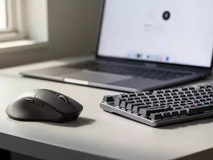 Eine Nahaufnahme einer modernen, ergonomischen Computermaus und Tastatur auf einem sauberen Schreibtisch bei Tageslicht. - Foto: über boerse-global.de