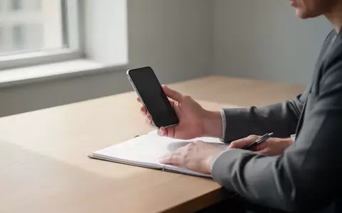 Eine Person hält ein Smartphone in der Hand und notiert Gedanken an einem hellen, aufgeräumten Schreibtisch. - Foto: über boerse-global.de