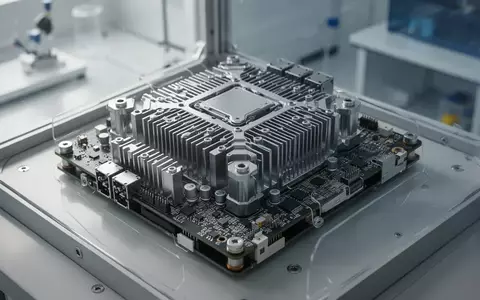 Ein hochmoderner, flüssigkeitsgekühlter Prozessor für autonome Fahrzeuge in einer Laborumgebung. - Foto: über boerse-global.de