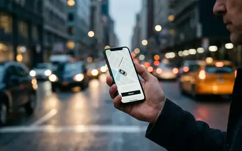 Ein Smartphone in einer Hand vor einem verschwommenen Stadtbild, das die digitale Mobilität und behördliche Aufsicht symbolisiert. - Foto: über boerse-global.de