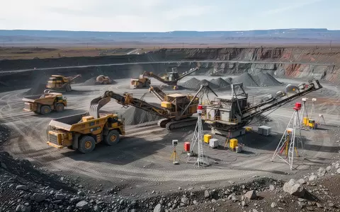 Große Bergbaumaschinen und Erdbewegungsgeräte auf einem weitläufigen, industriellen Tagebaugelände bei Tageslicht. - Foto: über boerse-global.de