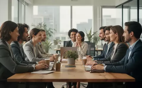 Ein diverser Gruppe von Fachkräften in einem modernen Büro während einer produktiven Zusammenarbeit. - Foto: über boerse-global.de