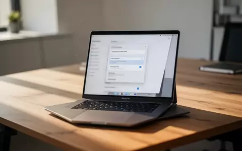 Ein moderner Laptop auf einem Schreibtisch in einem hellen Büro, der Einstellungen zur Systemsicherheit anzeigt. - Foto: über boerse-global.de