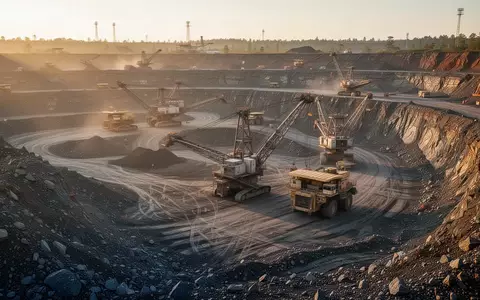 Ein moderner Tagebau bei Sonnenuntergang mit schwerem Gerät und terrassierten Erdschichten. - Foto: über boerse-global.de