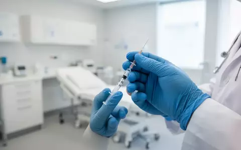 Ein Arzt in einem sterilen Behandlungsraum bereitet eine Spritze für eine Immuntherapie vor. - Foto: über boerse-global.de
