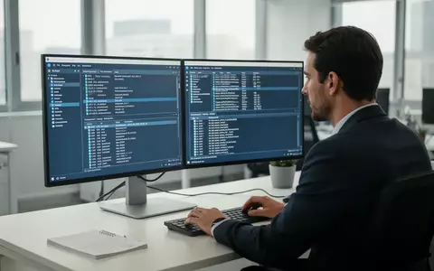 Ein IT-Administrator arbeitet an einer Workstation mit komplexen Verzeichnisstrukturen und Systemeinstellungen. - Foto: über boerse-global.de