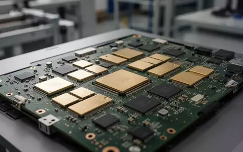 Detailaufnahme einer modernen Laptop-Hauptplatine mit Fokus auf Speicherchips in einer Fertigungsumgebung. - Foto: über boerse-global.de