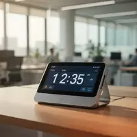 Ein modernes Büro-Arbeitsumfeld mit Fokus auf eine digitale Zeiterfassung auf einem Schreibtisch. - Foto: über boerse-global.de