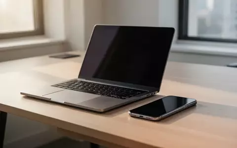 Ein moderner, minimalistischer Arbeitsplatz mit Laptop und Smartphone auf einem Schreibtisch bei natürlichem Tageslicht. - Foto: über boerse-global.de