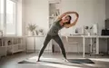 Eine Person führt in einem hellen, modernen Raum eine Übung zur Haltungskorrektur auf einer Fitnessmatte durch. - Foto: über boerse-global.de