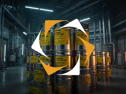 Abstrakte Darstellung von Uran-Behältern in einer modernen Industrieanlage mit dramatischer Beleuchtung - Foto: über boerse-global.de