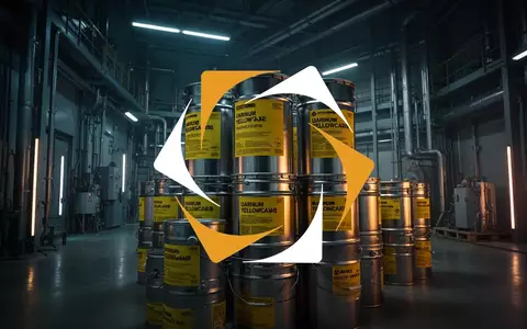 Abstrakte Darstellung von Uran-Behältern in einer modernen Industrieanlage mit dramatischer Beleuchtung - Foto: über boerse-global.de