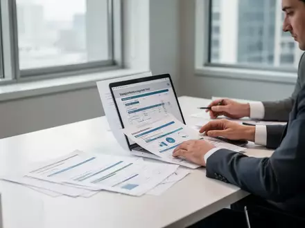 Eine Person arbeitet in einem modernen Büro an strategischen Planungen für das betriebliche Gesundheitsmanagement. - Foto: über boerse-global.de