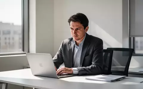 Eine konzentrierte Person arbeitet an einem Laptop in einem modernen, hellen Büro. - Foto: über boerse-global.de