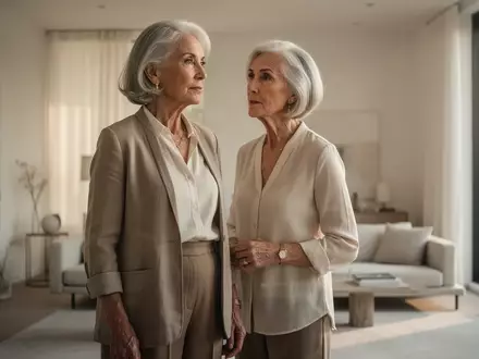 Eine elegante, gesund aussehende Frau in ihren 70ern in einer hellen, modernen Umgebung bei natürlichem Tageslicht. - Foto: über boerse-global.de