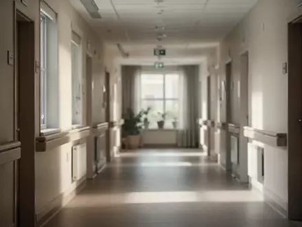 Ein heller, menschenleerer Flur in einer modernen Pflegeeinrichtung mit sanftem Tageslichteinfall. - Foto: über boerse-global.de