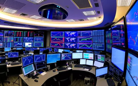 Panorama von Handelsbüro mit Bildschirmen - Foto: über boerse-global.de