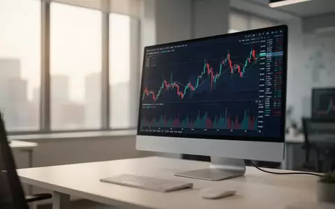 Ein moderner Arbeitsplatz mit Finanzdiagrammen auf einem Monitor in einem hellen Büro. - Foto: über boerse-global.de