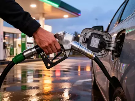 Eine Person beim Tankvorgang an einer modernen Tankstelle bei Dämmerung. - Foto: über boerse-global.de