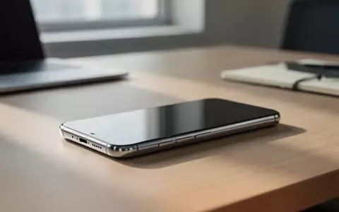 Ein modernes High-End-Smartphone liegt auf einem minimalistischen Schreibtisch in einem hellen Büro. - Foto: über boerse-global.de