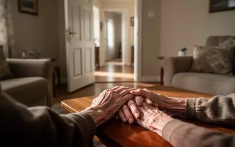 Ein Blick in ein wohnliches Seniorenzimmer mit einer leicht geöffneten Wohnungstür im Hintergrund, das ein Gefühl von häuslicher Sicherheit und Verletzlichkeit vermittelt. - Foto: über boerse-global.de