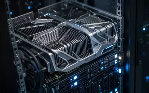 Hochmodernes Server-Rack in einem Rechenzentrum mit Fokus auf die Hardware-Architektur und komplexe Kühlkomponenten. - Foto: über boerse-global.de