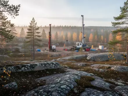 Weite, unberührte Naturlandschaft in Ostfinnland mit dezenten geologischen Untersuchungsgeräten im Hintergrund. - Foto: über boerse-global.de