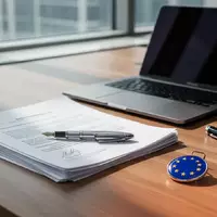 Schreibtisch mit Laptop und Dokumenten zur Vorbereitung auf eine grenzüberschreitende Mitarbeiterentsendung. - Foto: über boerse-global.de