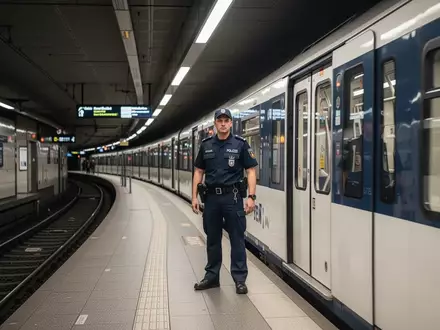 Ein Polizeibeamter bei einer Sicherheitskontrolle auf einem Berliner U-Bahnhof. - Foto: über boerse-global.de