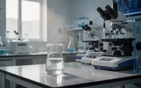 Ein steriles, modernes biomedizinisches Labor mit wissenschaftlichen Geräten und einem Glasbecher auf einem Labortisch. - Foto: über boerse-global.de