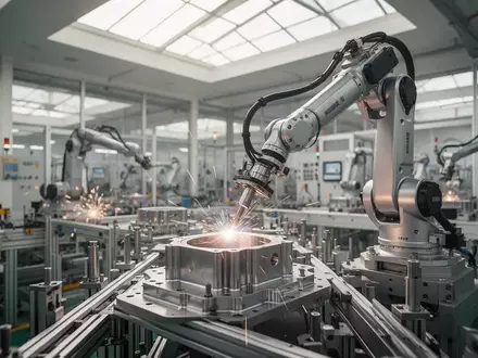 Ein moderner Industrieroboter an einer Fertigungslinie in einer chinesischen Fabrik. - Foto: über boerse-global.de