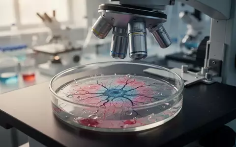 Ein mikroskopisches Präparat von Nervengewebe in einer Laborumgebung, das die Erforschung molekularer Alzheimer-Prozesse visualisiert. - Foto: über boerse-global.de