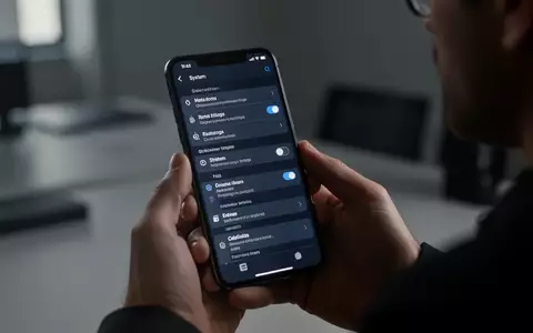 Nahaufnahme eines modernen Smartphones in einer minimalistischen Arbeitsumgebung, das Systemeinstellungen anzeigt. - Foto: über boerse-global.de