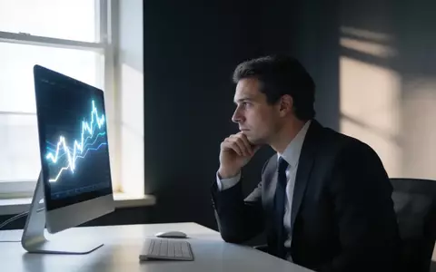 Ein Finanzexperte betrachtet abstrakte Markttrends auf einem Computerbildschirm in einem modernen Büro. - Foto: über boerse-global.de