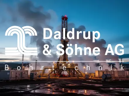 Industrielle Geothermie-Bohranlage bei Dämmerung als Symbol für erneuerbare Energien. - Foto: über boerse-global.de