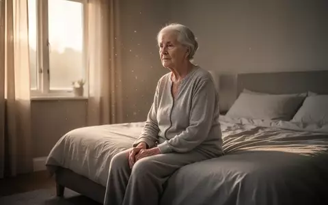Eine ältere Person sitzt in einem ruhig beleuchteten Schlafzimmer am frühen Morgen auf der Bettkante. - Foto: über boerse-global.de