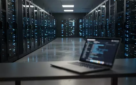Moderne Serverräume mit leuchtenden LED-Statusleuchten in einem Rechenzentrum. - Foto: über boerse-global.de