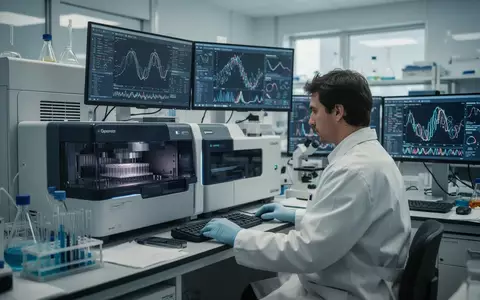 Wissenschaftler bei der Arbeit in einem modernen Genetik-Labor während einer Datenanalyse. - Foto: über boerse-global.de