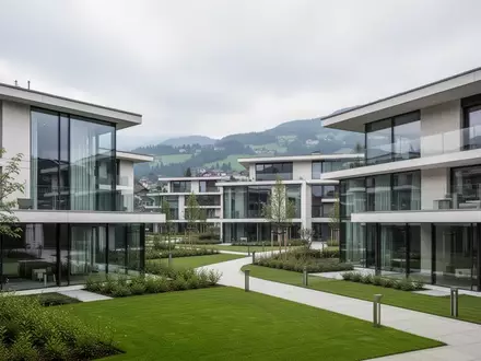 Moderne Wohnarchitektur in der Schweiz vor einem bewölkten Himmel. - Foto: über boerse-global.de