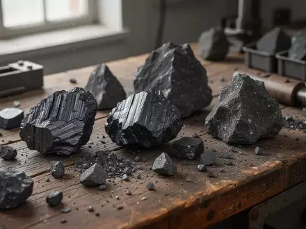 Nahaufnahme von Graphitgestein auf einer Werkbank in einem geologischen Labor. - Foto: über boerse-global.de