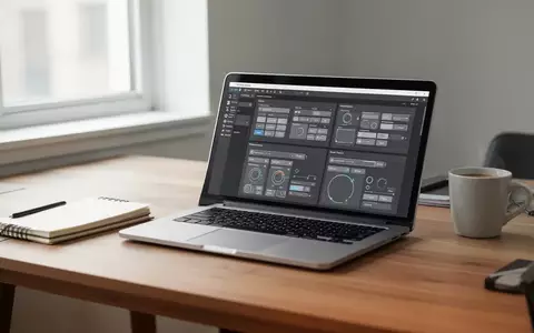 Ein moderner Arbeitsplatz mit einem Laptop, auf dessen Bildschirm verschiedene Benutzeroberflächen-Layouts zu sehen sind. - Foto: über boerse-global.de