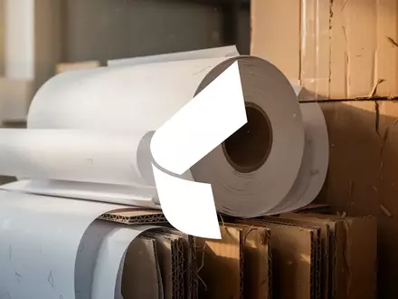 Abstrakte Darstellung der Papier- und Verpackungsindustrie mit Rollen aus nachhaltigem Material in warmem Licht. - Foto: über boerse-global.de