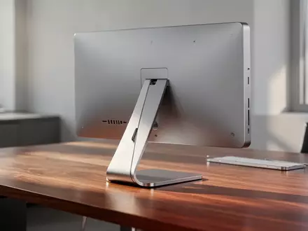 Ein kompakter, minimalistischer Desktop-Computer auf einem modernen Schreibtisch in einem hellen Büro. - Foto: über boerse-global.de