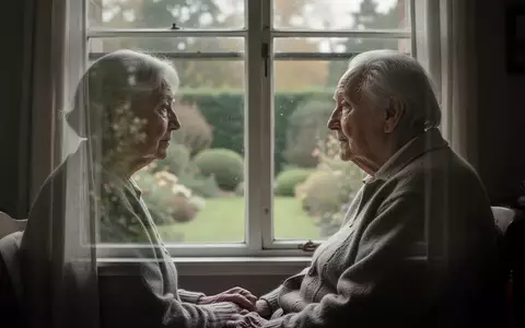 Eine ältere Person sitzt nachdenklich an einem Fenster in einem ruhigen, schwach beleuchteten Raum. - Foto: über boerse-global.de