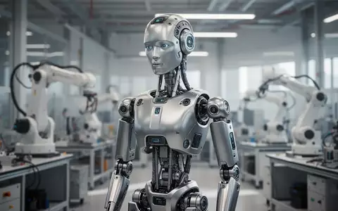 Ein hochmoderner humanoider Roboter steht in einem hellen, professionellen Robotik-Labor. - Foto: über boerse-global.de