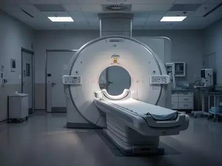 Ein moderner, unbesetzter PET-Scanner in einem klinisch beleuchteten medizinischen Untersuchungsraum. - Foto: über boerse-global.de